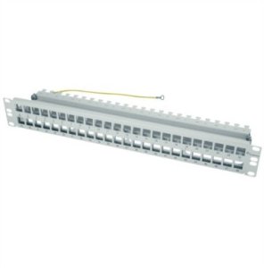 TELEGRTNER 19 Płyta czołowa 1,5 HU z odciążeniem kabla, moduł/złącze 1