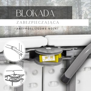 Stół składany cateringowy 180x74 cm stolik ogrodowy turystyczny walizka biały UNIWERSALNY 4