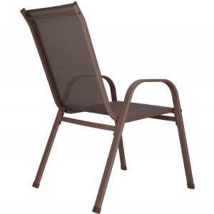 Krzesło ogrodowe, metalowe na balkon, taras brązowe UNIWERSALNY 11