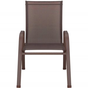 Krzesło ogrodowe, metalowe na balkon, taras brązowe UNIWERSALNY 21