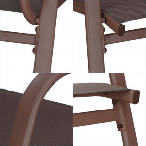 Krzesło ogrodowe, metalowe na balkon, taras brązowe UNIWERSALNY 23