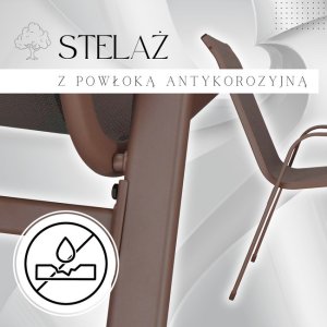 Krzesło ogrodowe, metalowe na balkon, taras brązowe UNIWERSALNY 3