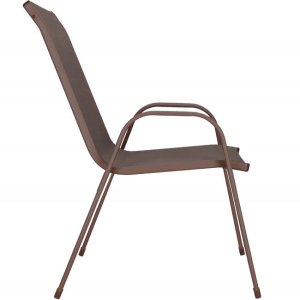 Krzesło ogrodowe, metalowe na balkon, taras brązowe UNIWERSALNY 9