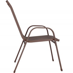 Krzesło ogrodowe, metalowe na balkon, taras brązowe UNIWERSALNY 10