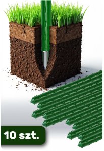 Tyczki do roślin 180 cm Plonos PL-940 zielone 10szt 2