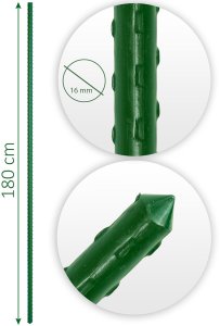 Tyczki do roślin 180 cm Plonos PL-940 zielone 10szt 6