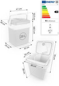 Lodówka turystyczna Berdsen Icemax 29 litry tryb ECO - ciemnoszara 4