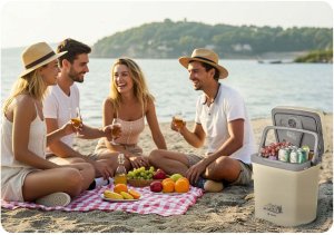 Lodówka turystyczna Berdsen Icemax 26 litry tryb ECO - kremowa 9