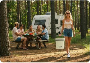 Lodówka turystyczna Berdsen Icemax 26 litry tryb ECO - kremowa 10