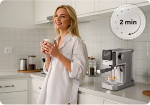 Ekspres do kawy kolbowy 20 bar Berdsen BD-770 srebrny 12