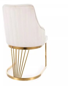 Krzesło tapicerowane ALURE VELVET jasnobeżowe SIGNAL 2