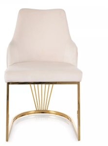 Krzesło tapicerowane ALURE VELVET jasnobeżowe SIGNAL 3