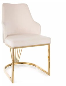 Krzesło tapicerowane ALURE VELVET jasnobeżowe SIGNAL 4