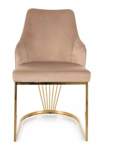 Krzesło tapicerowane ALURE VELVET beżowe SIGNAL 3