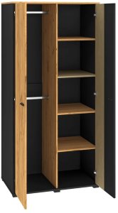 Szafa młodzieżowa COLT 02 2D dąb złoty craft/czarna ML MEBLE 2