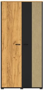 Szafa młodzieżowa COLT 02 2D dąb złoty craft/czarna ML MEBLE 3