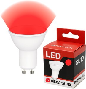 Żarówka GU10 LED CZERWONA BARWA 230V 3W 350 lm 38 CY-29 RED MEGAKABEL 1