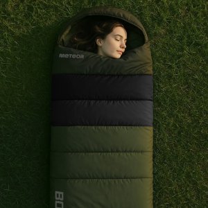 Śpiwór Meteor Bombay L oliwkowy/czarny Uniwersalny 14