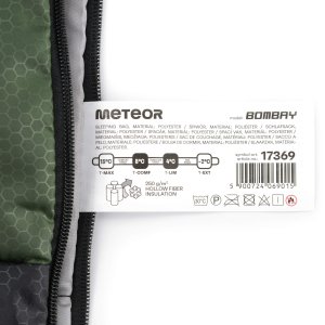 Śpiwór Meteor Bombay L oliwkowy/czarny Uniwersalny 10