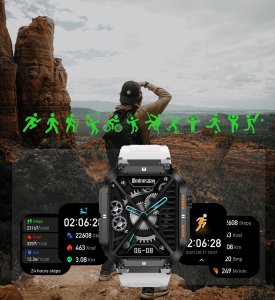 Zegarek chłopięcy KOMUNIA SMARTWATCH GRAVITY LUTON GT6-8 czarny/ biały gumowy 12