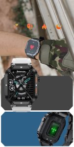 Zegarek chłopięcy KOMUNIA SMARTWATCH GRAVITY LUTON GT6-8 czarny/ biały gumowy 9