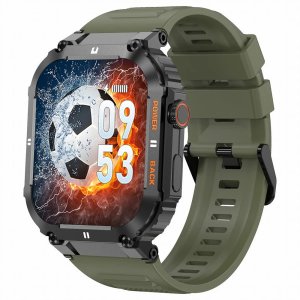 Zegarek chłopięcy KOMUNIA SMARTWATCH GRAVITY LUTON GT6-6 czarny/ khaki gumowy 16