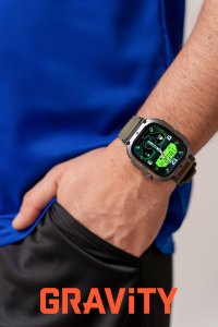 Zegarek chłopięcy KOMUNIA SMARTWATCH GRAVITY LUTON GT6-6 czarny/ khaki gumowy 4