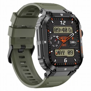 Zegarek chłopięcy KOMUNIA SMARTWATCH GRAVITY LUTON GT6-6 czarny/ khaki gumowy 6