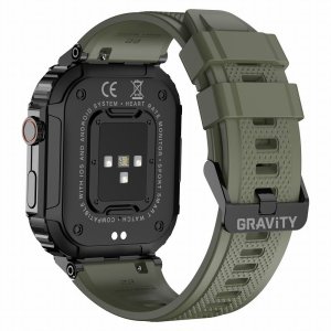 Zegarek chłopięcy KOMUNIA SMARTWATCH GRAVITY LUTON GT6-6 czarny/ khaki gumowy 7
