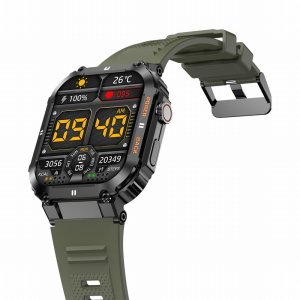 Zegarek chłopięcy KOMUNIA SMARTWATCH GRAVITY LUTON GT6-6 czarny/ khaki gumowy 8
