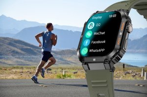 Zegarek chłopięcy KOMUNIA SMARTWATCH GRAVITY LUTON GT6-6 czarny/ khaki gumowy 10