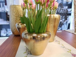 Wazon ceramiczny 34 cm w kolorze złota 441565 8