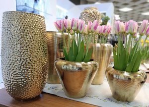 Wazon ceramiczny 20 cm w kolorze złota 441563 9