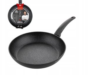 PATELNIA BONO 26 CM IND. (CZARNA, POWŁOKA IMITUJĄCA KAMIEŃ, UCHWYT CZARNY) 11
