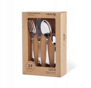 KOMPLET 24 SZT. SZTUĆCÓW DLA 6 OSÓB LUCE SREBRNY 0534 4