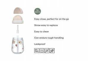 KUBEK DZIECIĘCY ZE SŁOMKĄ 300ML MIO FAIRY GARDEN 108014065406 4