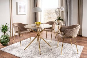 Krzesło welurowe BONO VELVET beżowe/złote 3