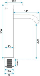 Bateria umywalkowa Rea Ontario Czarna Wysoka 8