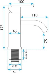 Bateria umywalkowa Rea Ontario Czarna Niska 7