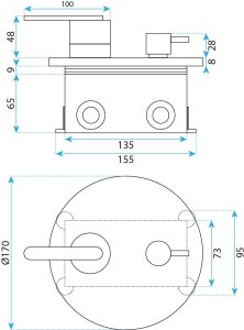 Zestaw prysznicowy Rea Zestaw natryskowy podtynkowy Ontario Nikiel Szczotkowany Box 9