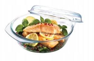 NACZYNIE ŻAROODPORNE OKRĄGŁE Z POKRYWĄ 1,8L GRILL&DROP 2