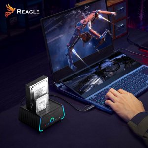 REAGLE Stacja Dokująca Klonująca Dysków 2,5, 3,5 SATA 2x HDD SSD 2x 22TB 10