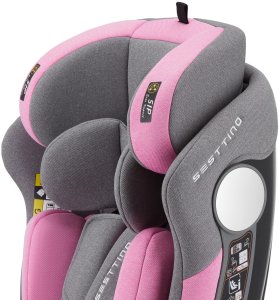 FOTELIK SAMOCHODOWY SESTTINO HEXAGON PINK PRO I-SIZE 0-36 KG 40-150 7