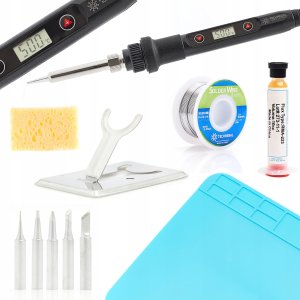 Mocna Lutownica Kolbowa 80W LCD Mata Groty Topnik 13