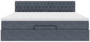 vidaXL Rama łóżka otomana z materacem, szara, 160x200 cm, aksamit 6