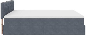 vidaXL Rama łóżka otomana z materacem, szara, 160x200 cm, aksamit 9
