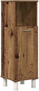 vidaXL 4-częściowy zestaw mebli łazienkowych, stare drewno 4