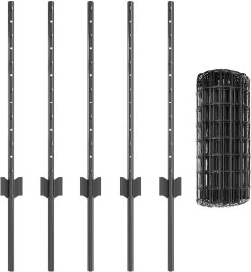 vidaXL Płot Euro z 5 U-Postami Szary 0.6x10 m Stal 2
