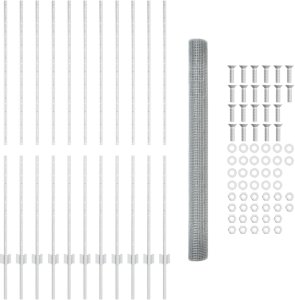 vidaXL Ogrodzenie z drutu spawanego z 22 słupkami U Srebrne 1,5x25 m Stal 4