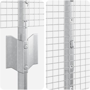 vidaXL Ogrodzenie z drutu spawanego z 22 słupkami U Srebrne 1,5x25 m Stal 7